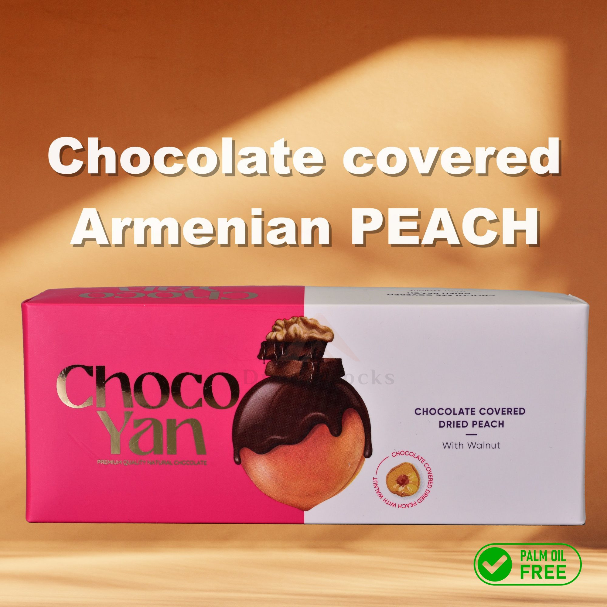 ChocoYan Chocolate covered dried PEACH with Walnut
